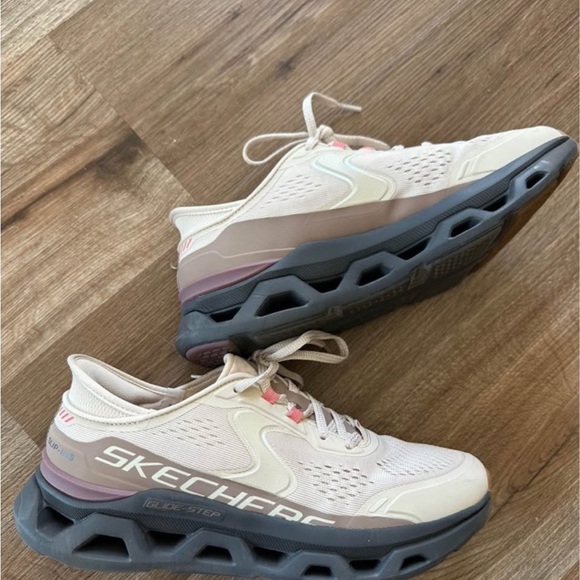 Skechers Shoes - Skechers Women's Beige and Pink Sneakers